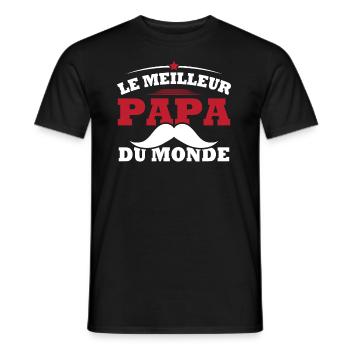 Le meilleur papa du monde personnalisés - T-shirt homme - noir - Devant - AI Model Male 178 light (178cm)