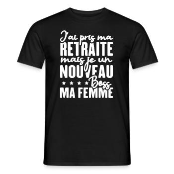 J ai pris ma retraite mais je un nouveau boss - T-shirt homme - noir - Devant - AI Model Male 178 light (178cm)