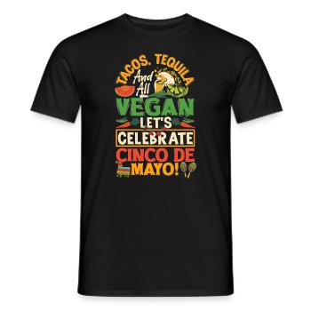 Tacos Tequila et tous végétaliens Célébrons Cinco - T-shirt homme - noir - Devant - AI Model Male 178 light (178cm)
