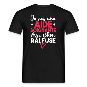 Je suis une aide-soignante avec option râleuse - T-shirt homme - noir - Devant - AI Model Male 178 light (178cm)