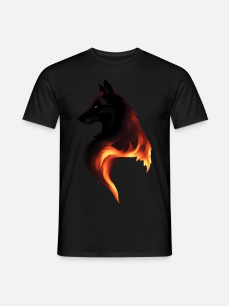 Wolf on Fire - Men's T-Shirt - black