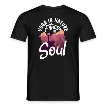 Yoga in nature fitness in soul - Männer T-Shirt - Schwarz - Vorne - AI Model Male 178 light (178cm)