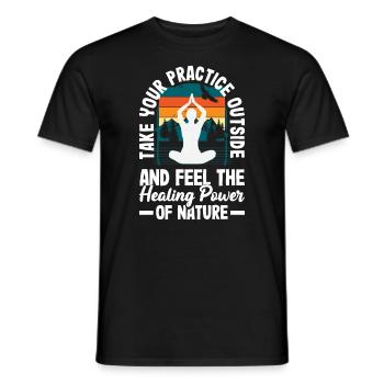 Take your practice outside and feel the nature - Männer T-Shirt - Schwarz - Vorne - AI Model Male 178 light (178cm)