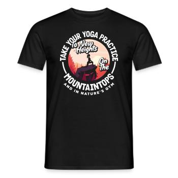 Take your yoga practice to new heights in - Männer T-Shirt - Schwarz - Vorne - AI Model Male 178 light (178cm)
