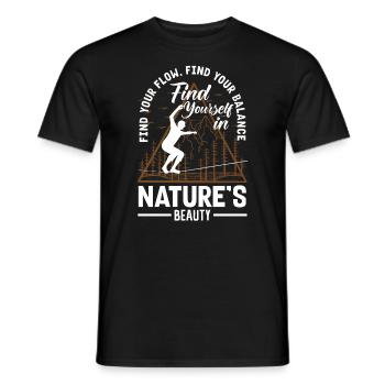 Find your flow, find your balance, find yourself - Men's T-Shirt - black - Front - AI Model Male 178 light (178cm)