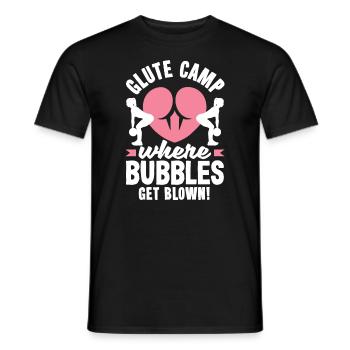 Glute Camp: Where Bubbles Get Blown - Männer T-Shirt - Schwarz - Vorne - AI Model Male 178 light (178cm)