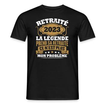 Humour Cadeau Retraité 2023, Retraité En 2023 - T-shirt homme - noir - Devant - AI Model Male 178 light (178cm)