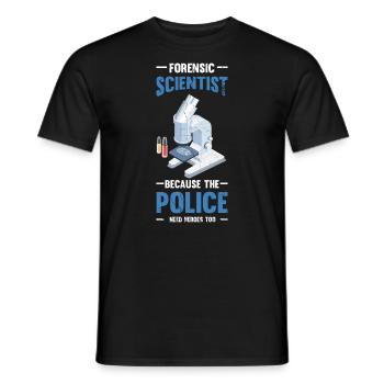Forensiker Die Polizei Braucht Helden, - Männer T-Shirt - Schwarz - Vorne - AI Model Male 178 light (178cm)