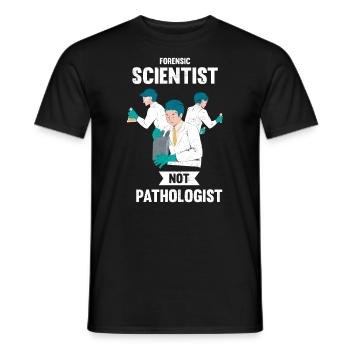 Forensic scientist instead of pathologist, investigator - Men's T-Shirt - black - Front - AI Model Male 178 light (178cm)