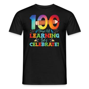 100 jours d’apprentissage Célébrons - T-shirt homme - noir - Devant - AI Model Male 178 light (178cm)