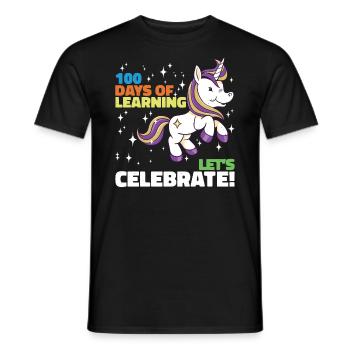 100 jours d’apprentissage Célébrons - T-shirt homme - noir - Devant - AI Model Male 178 light (178cm)
