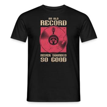 Collection vinyle platine, disque vinyle - T-shirt homme - noir - Devant - AI Model Male 178 light (178cm)