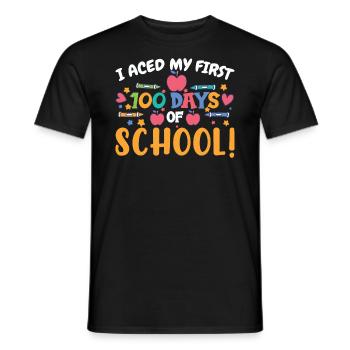 J’ai maîtrisé mes 100 premiers jours d’école - T-shirt homme - noir - Devant - AI Model Male 178 light (178cm)
