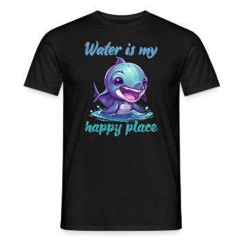 Water is my happy place - Men's T-Shirt - black - Front - AI Model Male 178 light (178cm)