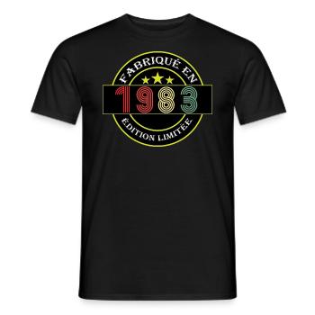 Made in 1983 Limited Edition - Men's T-Shirt - black - Front - AI Model Male 178 light (178cm)