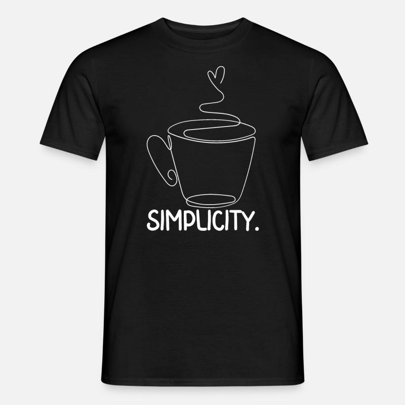 One Line Kaffee - Männer T-Shirt - Schwarz