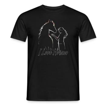 Girl In A Mission Horse Girl - Men's T-Shirt - black - Front - AI Model Male 178 light (178cm)