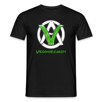 Veganarchism - Men's T-Shirt - black - Front - AI Model Male 178 light (178cm)