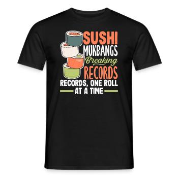Mukbang and Sushi - Männer T-Shirt - Schwarz - Vorne - AI Model Male 178 light (178cm)
