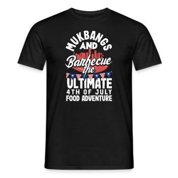 Mukbang and Barbecue on 4th of July - Men's T-Shirt - black - Front - AI Model Male 178 light (178cm)