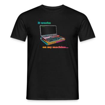 Fonctionne sur ma machine - T-shirt homme - noir - Devant - AI Model Male 178 light (178cm)