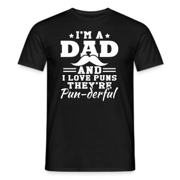 J’adore les jeux de mots | Hommes | Blague de Papa - T-shirt homme - noir - Devant - AI Model Male 178 light (178cm)
