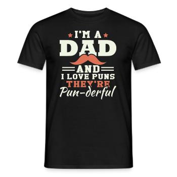 J’adore les jeux de mots | Hommes | Blague de Papa - T-shirt homme - noir - Devant - AI Model Male 178 light (178cm)