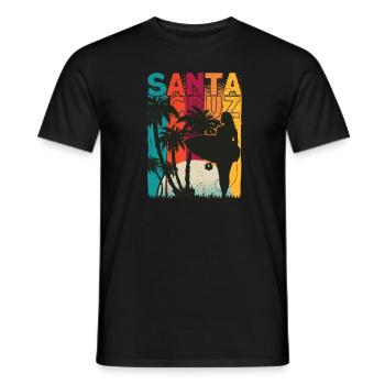 70s 80s In the Californian city of Santa Cruz - Men's T-Shirt - black - Front - AI Model Male 178 light (178cm)