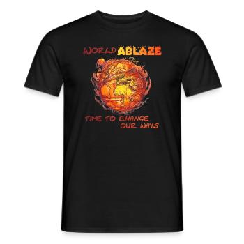 World ablaze - Men's T-Shirt - black - Front - AI Model Male 178 light (178cm)