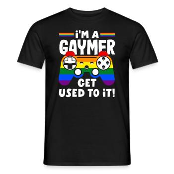 Je suis gaymer, habituez-vous ! LGBTQ+ - T-shirt homme - noir - Devant - AI Model Male 178 light (178cm)