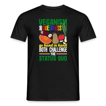 Le véganisme et le queer vont de pair - T-shirt homme - noir - Devant - AI Model Male 178 light (178cm)