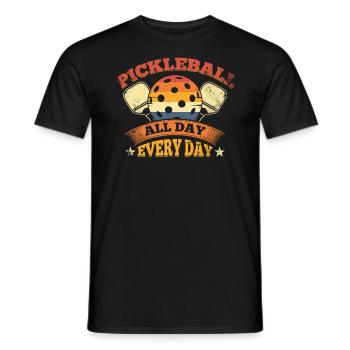La vie est incroyable, Pickleball le fait - T-shirt homme - noir - Devant - AI Model Male 178 light (178cm)