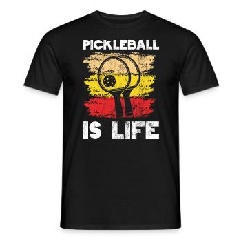 Life is amazing, Pickleball does it - Men's T-Shirt - black - Front - AI Model Male 178 light (178cm)