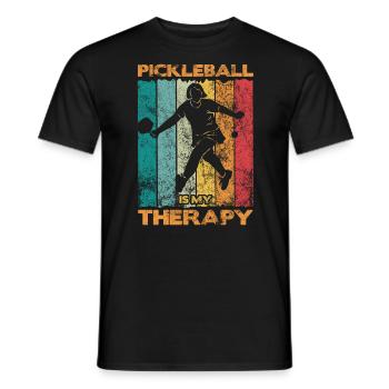 Life is amazing, Pickleball does it - Men's T-Shirt - black - Front - AI Model Male 178 light (178cm)