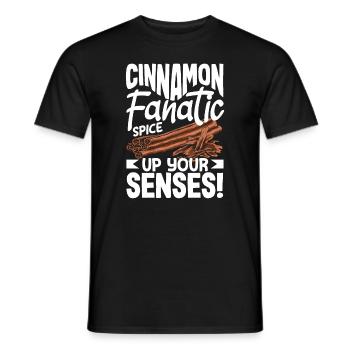 Cinnamon Fanatic Spice Up Your Senses Aromatic - Men's T-Shirt - black - Front - AI Model Male 178 light (178cm)