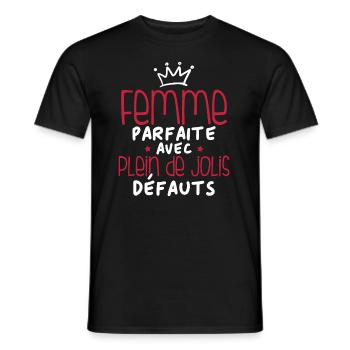 Femme parfaite avec plein de jolis défauts - T-shirt homme - noir - Devant - AI Model Male 178 light (178cm)