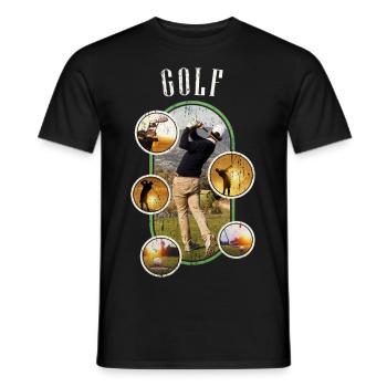 Golf Golf Golfer Sport Hobby Club Vintage - Men's T-Shirt - black - Front - AI Model Male 178 light (178cm)