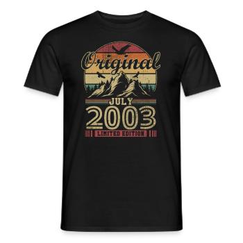Original Juillet 2003 Vintage Anniversaire 2003 - T-shirt homme - noir - Devant - AI Model Male 178 light (178cm)