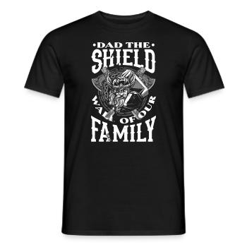 Dad The Shield Wall of Our Family Father's Day - Men's T-Shirt - black - Front - AI Model Male 178 light (178cm)