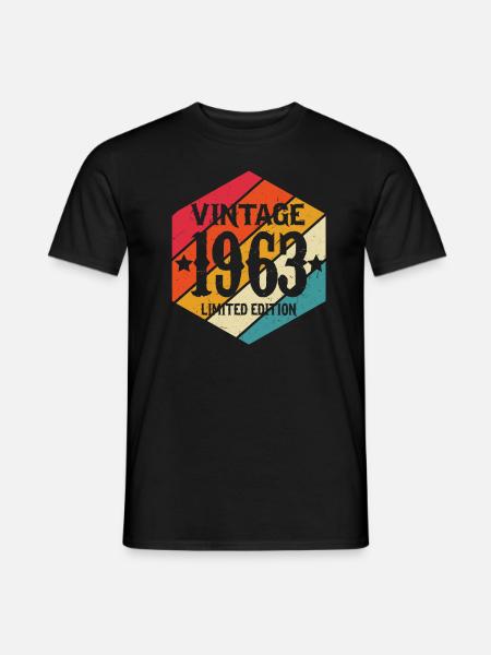Jahrgang 1963 Vintage Retro Geburtstag - Mænd T-shirt - sort