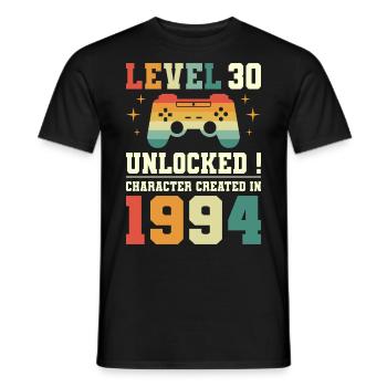 Niveau 30 Anniversaire Gamer 30 Ans - T-shirt homme - noir - Devant - AI Model Male 178 light (178cm)