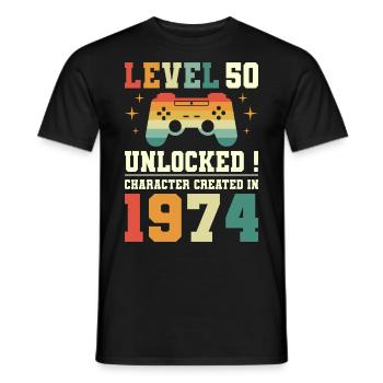 Level 50 Jubiläumsspieler 50 Jahre - Männer T-Shirt - Schwarz - Vorne - AI Model Male 178 light (178cm)