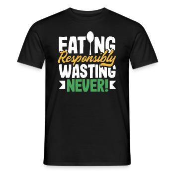 Eating Responsibly, Wasting Never! Mindful - Männer T-Shirt - Schwarz - Vorne - AI Model Male 178 light (178cm)