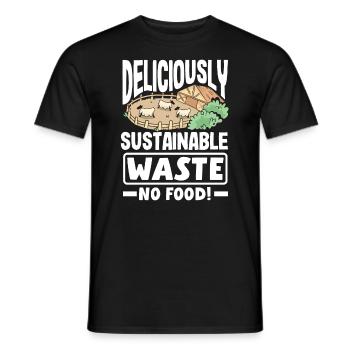 Délicieusement durable : Ne gaspillez pas de nourriture ! Conscient - T-shirt homme - noir - Devant - AI Model Male 178 light (178cm)