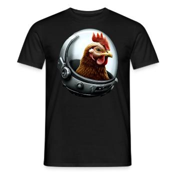 Astronautenhuhn Astronaut Huhn - Männer T-Shirt - Schwarz - Vorne - AI Model Male 178 light (178cm)
