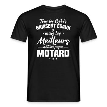 Bébés égaux meilleurs ont un papa motard - T-shirt homme - noir - Devant - AI Model Male 178 light (178cm)