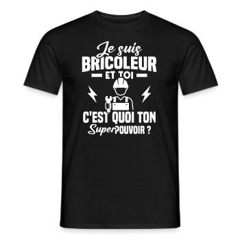 Je suis bricoleur - T-shirt homme - noir - Devant - AI Model Male 178 light (178cm)
