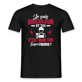 Je suis bricoleur - T-shirt homme - noir - Devant - AI Model Male 178 light (178cm)