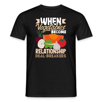When vegetables become relationship deal-breakers - Men's T-Shirt - black - Front - AI Model Male 178 light (178cm)