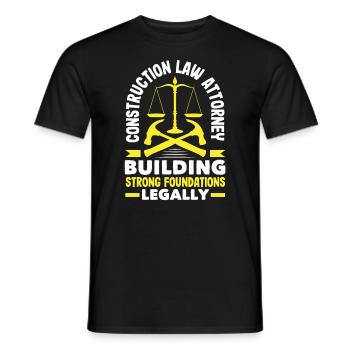Avocat en droit de la construction: Building Strong - T-shirt homme - noir - Devant - AI Model Male 178 light (178cm)